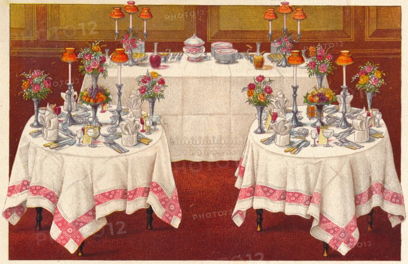Supper Tables with Buffet', c1907.