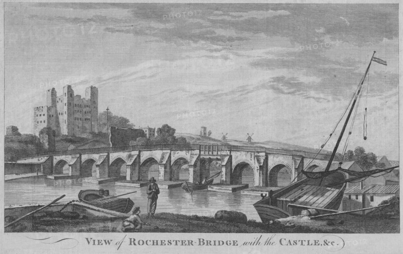 View of Rochester Bridge with the Castle, &c', 1779.