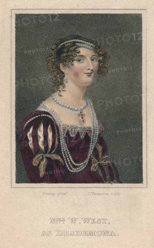 Mrs. W. West as Desdemona', 1818.