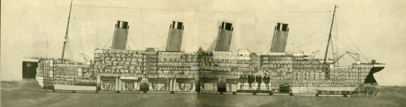 The Olympic (46,439 Tons) Shown in Section', c1930.