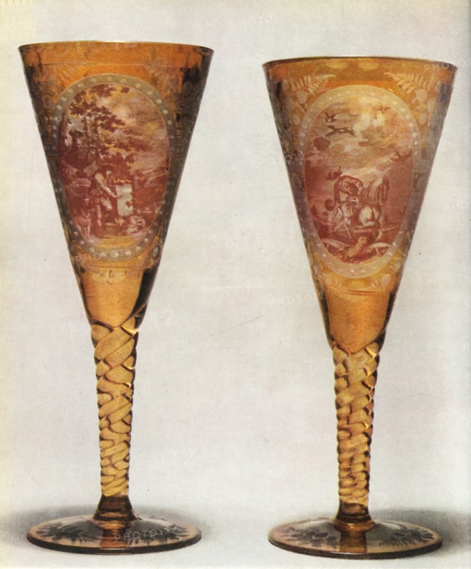 Bohemian glasses, 19th century, (1948).