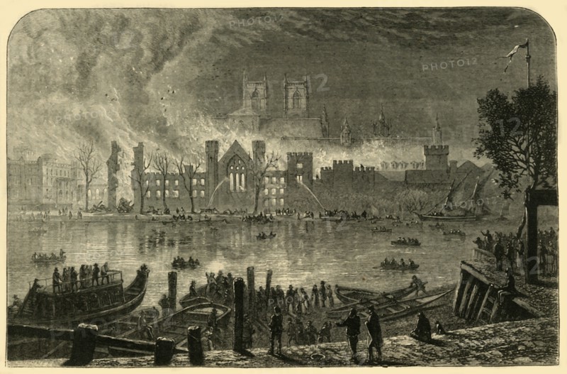 Destruction of the Old Houses of Parliament, October 16, 1834', (1881).
