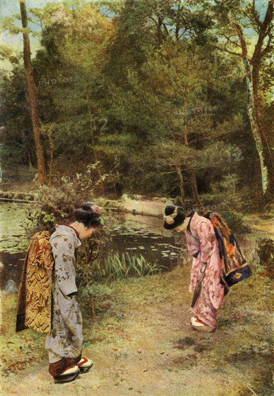 Greetings in the Temple Grounds', 1910.