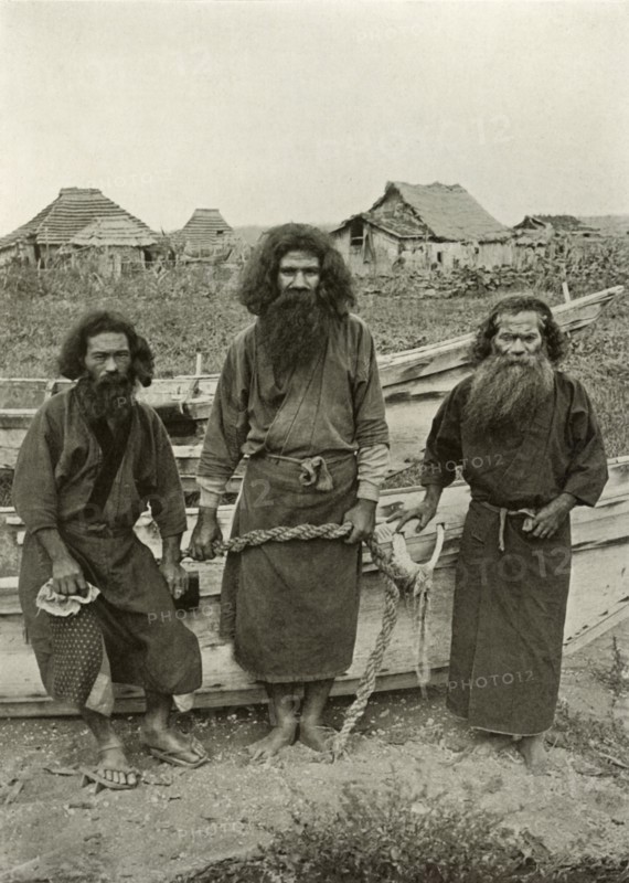 Happu Konno, The Hunter (In Centre) and Two Ainu Fishermen', 1910.