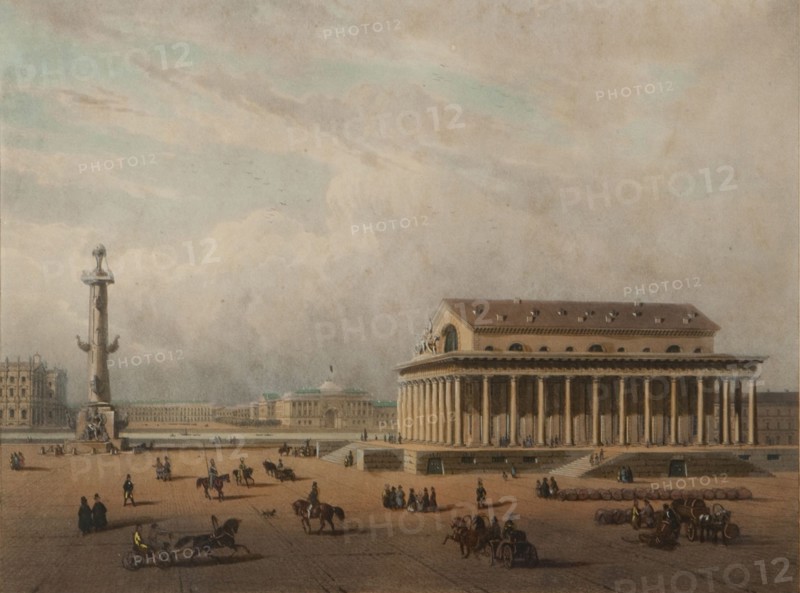 Stock exchange in Saint Petersburg, End 1840s.