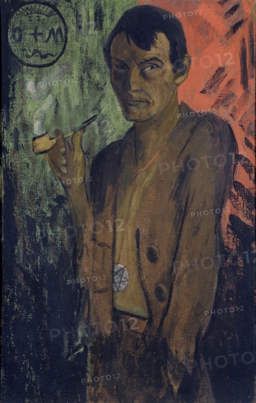 Self-portrait with pentagram, c. 1924.
