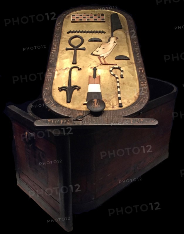 Cartouche shaped box from the Tutankhamun tomb, 14th cen. BC.