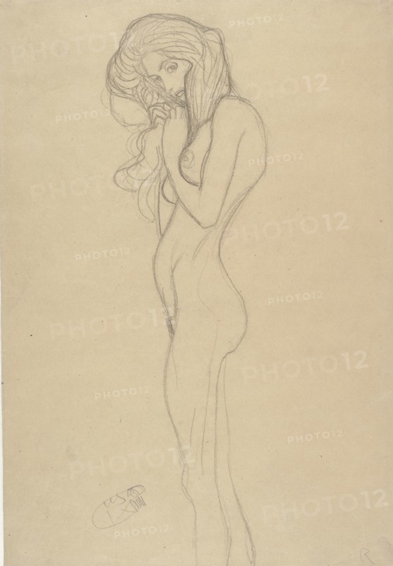 Standing Female Nude (Study for The Beethoven Frieze), 1901.