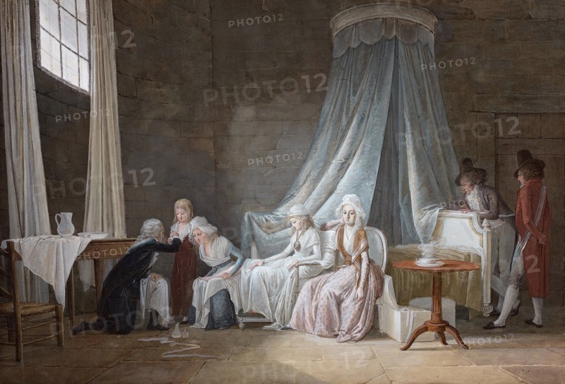 Madame Royale healed by Brunier on January 24th 1793. The royal family at the Temple Prison.