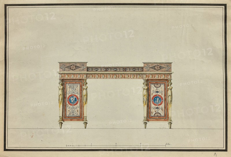 Design of a desk, c. 1800.