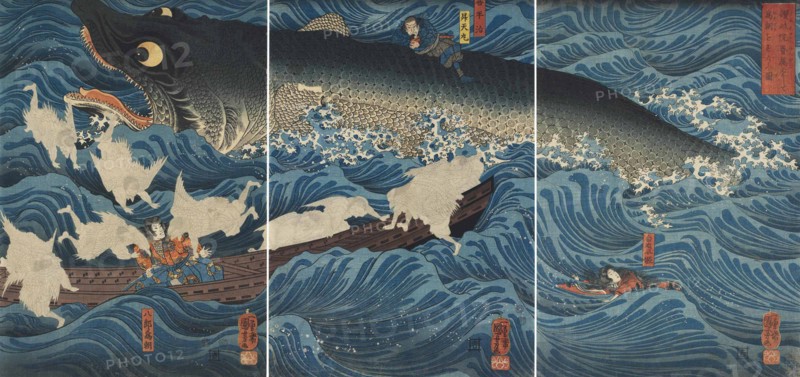 Sanuki no in kenzoku o shite Tametomo wo sukuu zu, 1851.