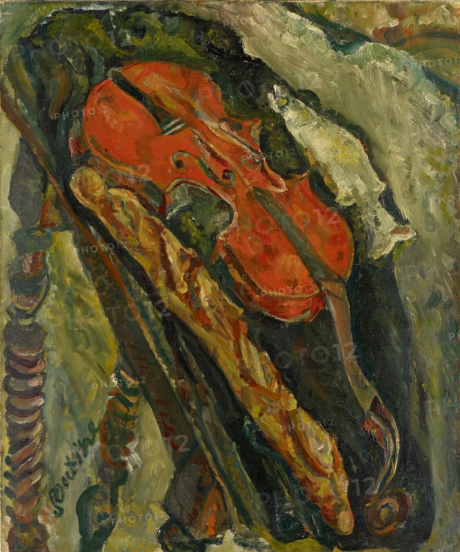 Nature morte au violon, pain et poisson (Still life with violin, bread and fish), c. 1922.