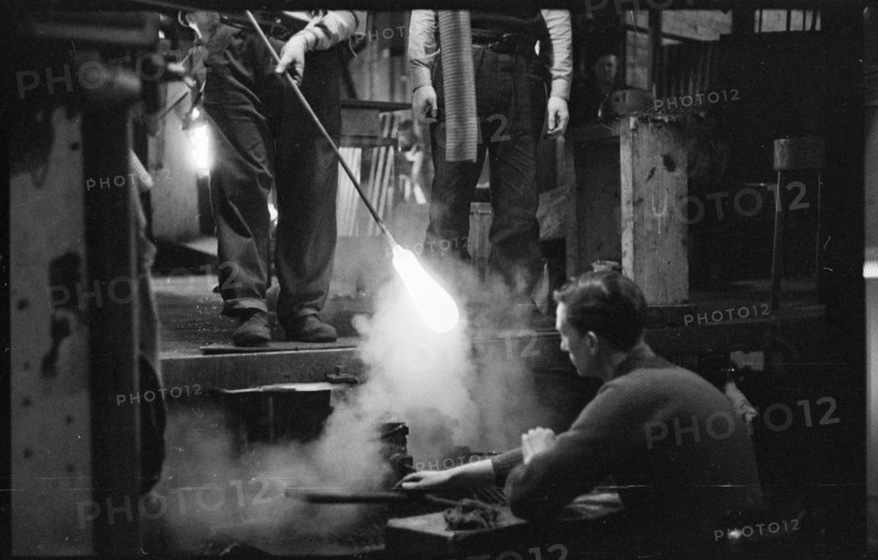 Glassblowing, Wear Flint Glass Works, Alfred Street, Millfield, Sunderland, 1961