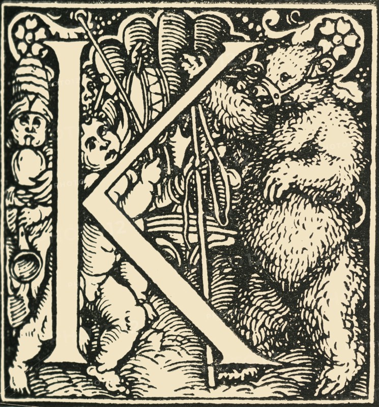 K - An Alphabet by Hans Weiditz', c1520-1521, (1908).