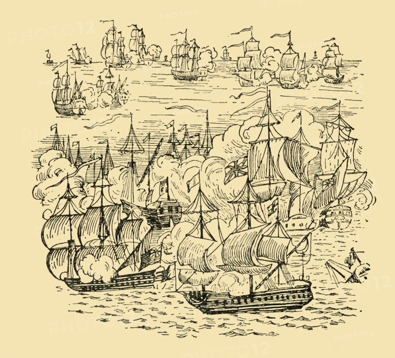 A Sea-Fight Between Admiral Blake and the Dutch', c1930.