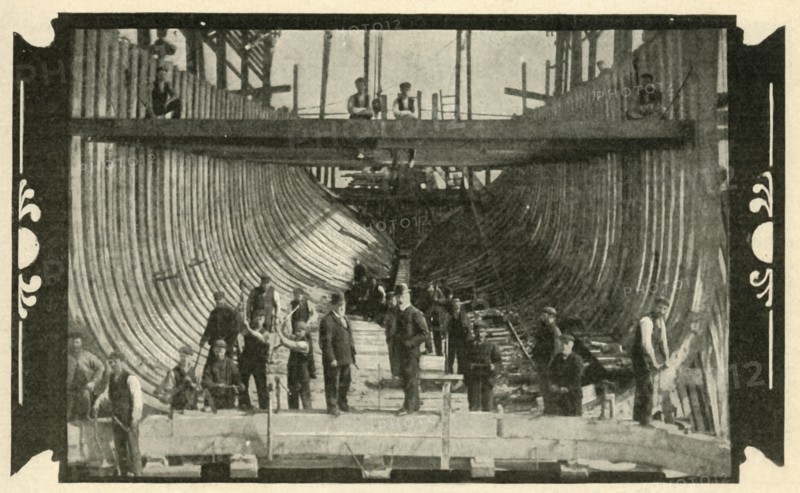 The English Vessel, "Discovery", On The Stocks', 1901.