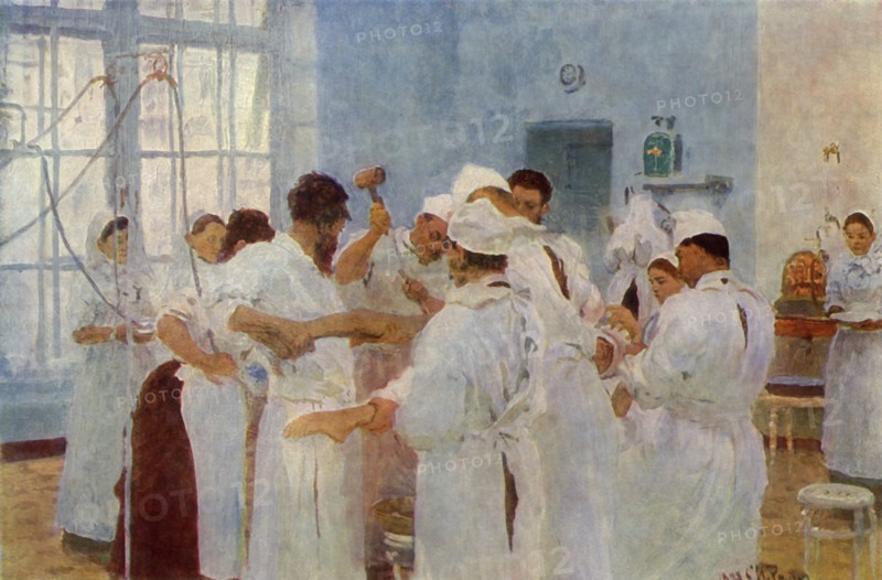 Surgeon Yevgeni Vasilyevich Pavlov (1845-1916) in the Operating Theatre', 1888, (1965).