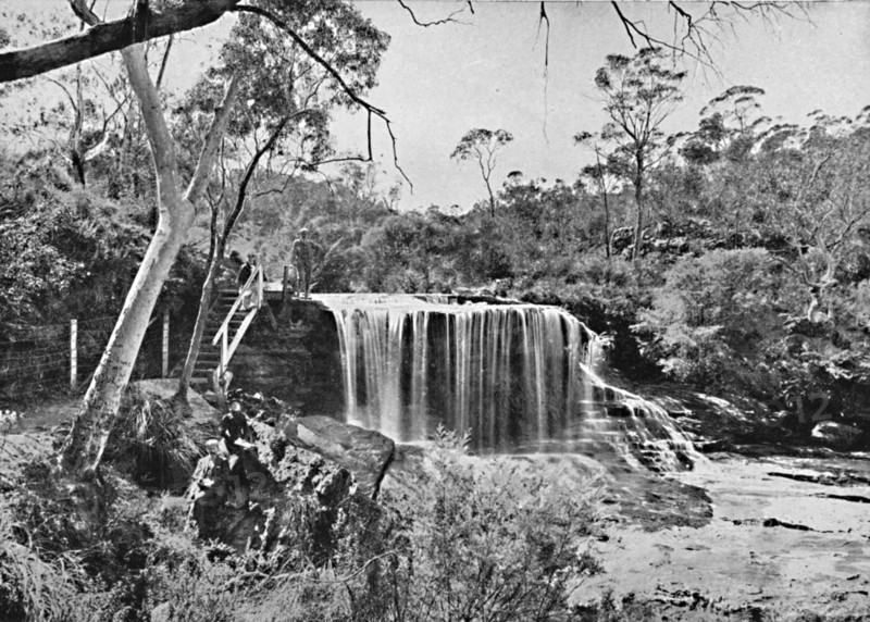 The Weeping Rock at Wentworth Falls, Blue Mountains, c1900.