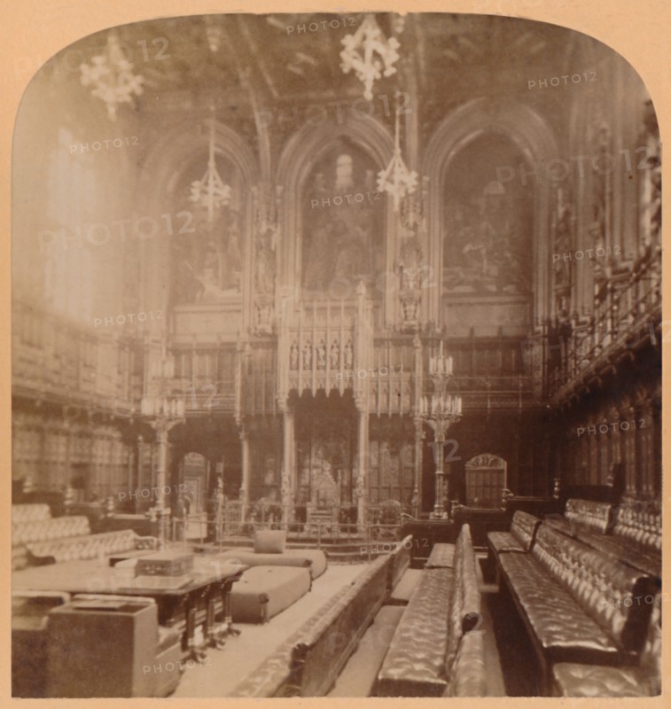 House of Lords, Houses of Parliament, London, England', 1900.