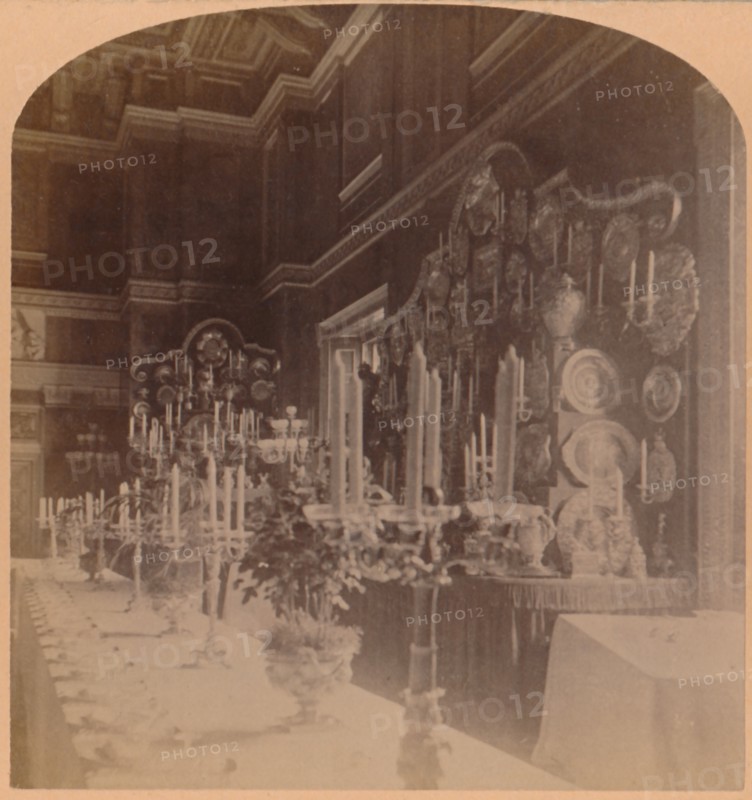 Gold Plate used by the Royal Family, Supper Room, Windsor Castle, England', 1900.