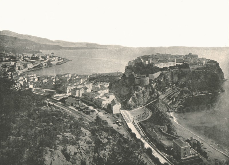 Bird's eye view, Monte Carlo, Monaco, 1895.