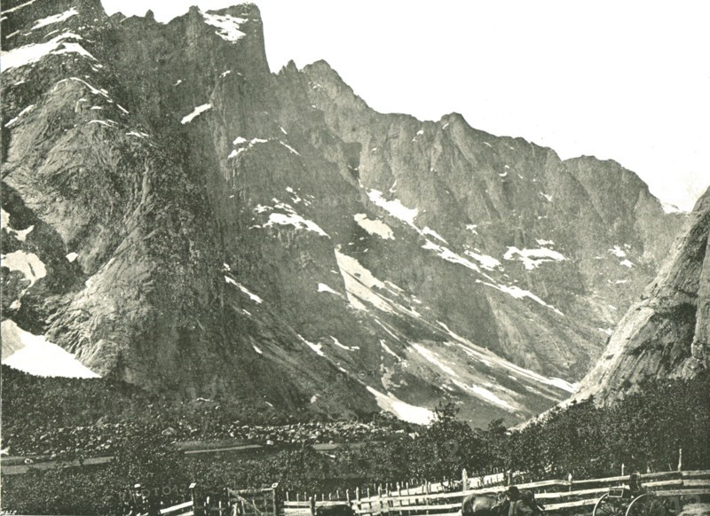 The Trolltindane mountains, Horgheim, Norway, 1895.