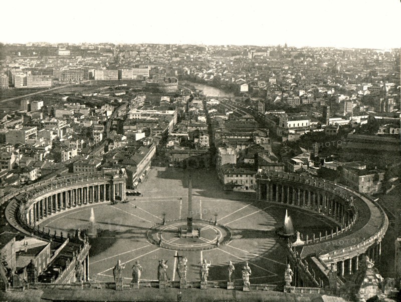 View from the dome of St Peter's, Rome, Italy, 1895.