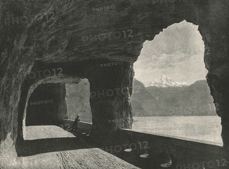 The Axenstrasse, near Fluelen, Switzerland, 1895.