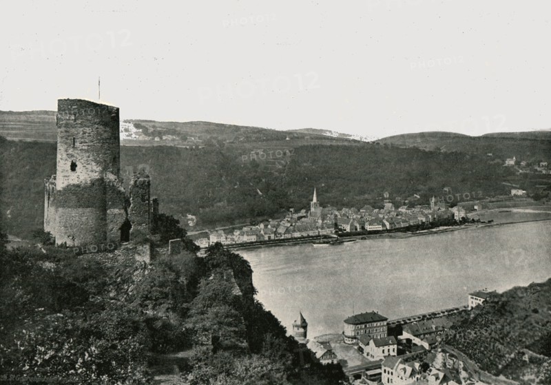 The Katz overlooking the Rhine, St Goarshausen, Germany, 1895.