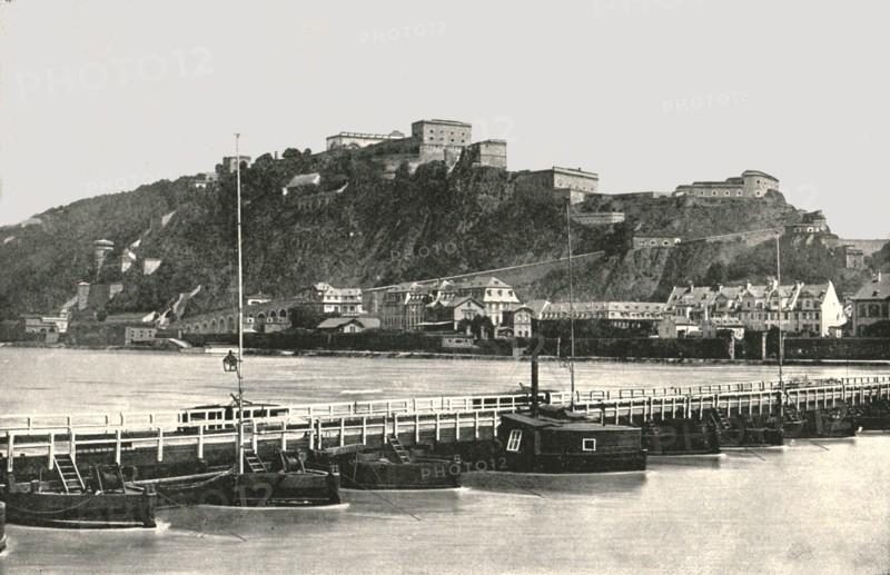 The Fortress of Ehrenbreitstein on the Rhine, Germany, 1895.