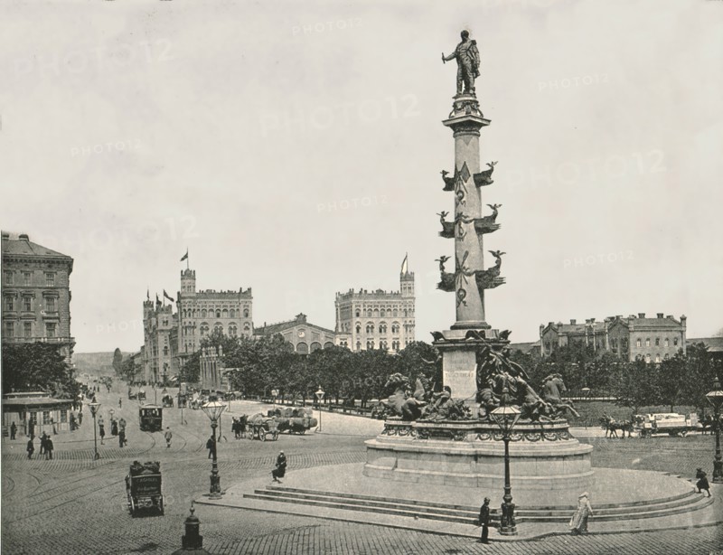 Monument to Wilhelm von Tegetthoff on the Praterstern, Vienna, Austria, 1895.