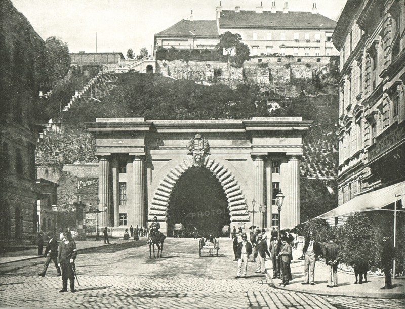 The Buda Castle Tunnel, Budapest, Austria-Hungary, 1895.