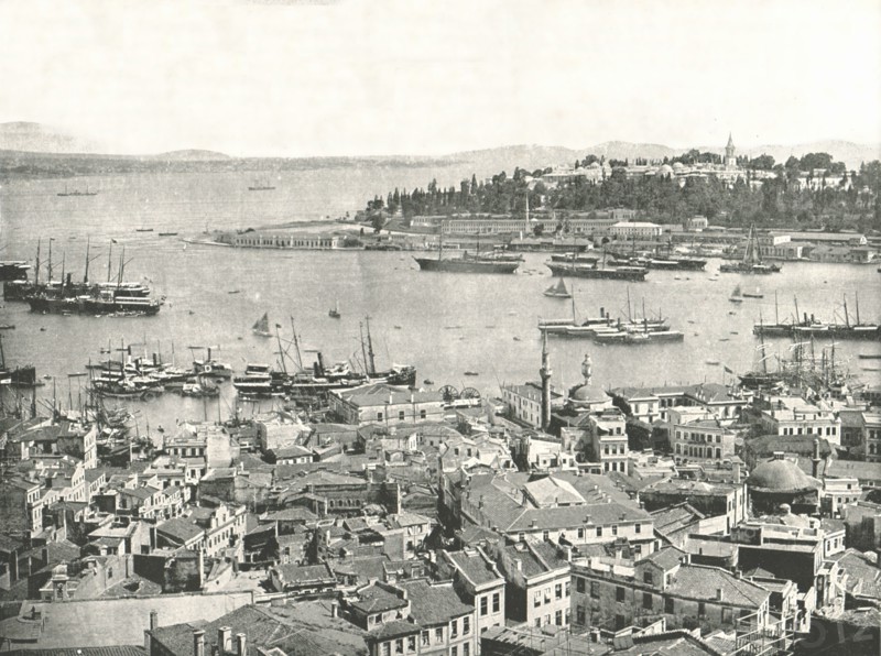 The entrance to the Golden Horn, Constantinople, Ottoman Empire, 1895.