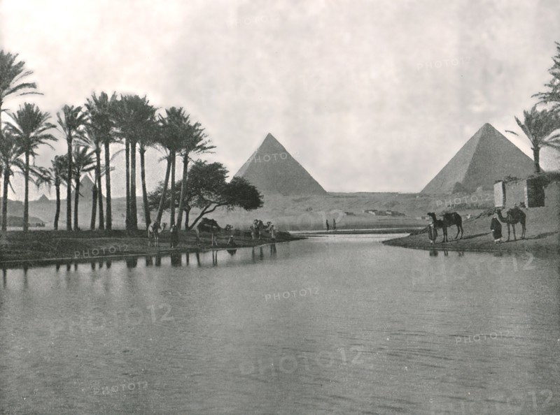 The Pyramids and the Nile, Gizeh, Egypt, 1895.
