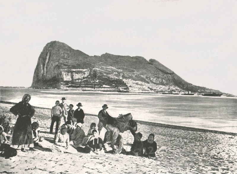 View of the Rock from the sea, Gibraltar, 1895.