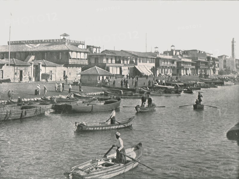The entrance to the Suez Canal at Port Said, Egypt, 1895.