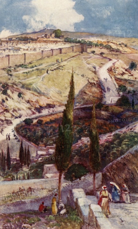 The North-East End of Jerusalem and Mizpah from the Mount of Olives',  1902.