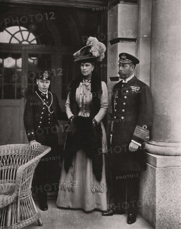King George and Queen Mary with their son Prince Edward, May 1910.