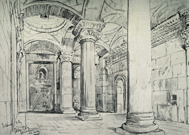 Jerusalem - The Interior of the Golden or Beautiful Gate', 1902.