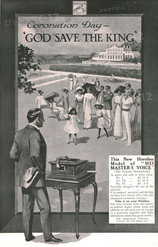 His Master's Voice' advertisement, 1911.