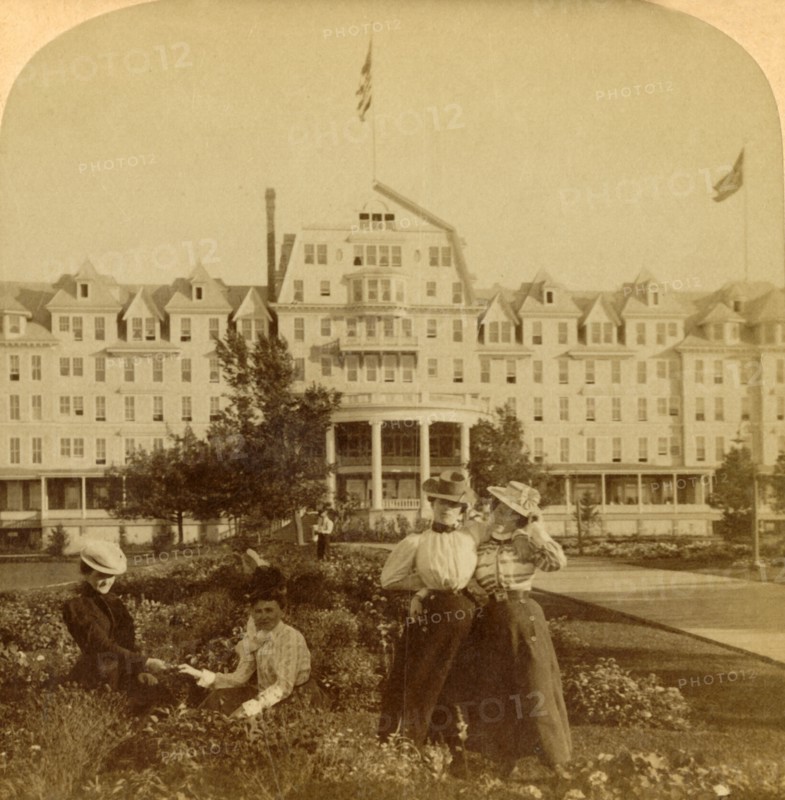 In the beautiful grounds of the Frontenac Hotel, Round Island, Thousand Islands', 1900.