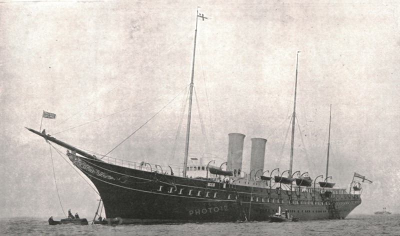 The Royal Yacht leaving Cowes, Isle of Wight, 6 August 1902.