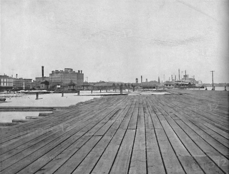 Levee and Steamboat Landing, New Orleans', c1897.
