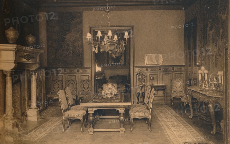 Dining room at the Cuban Embassy in Brussels, Belgium, 1927.
