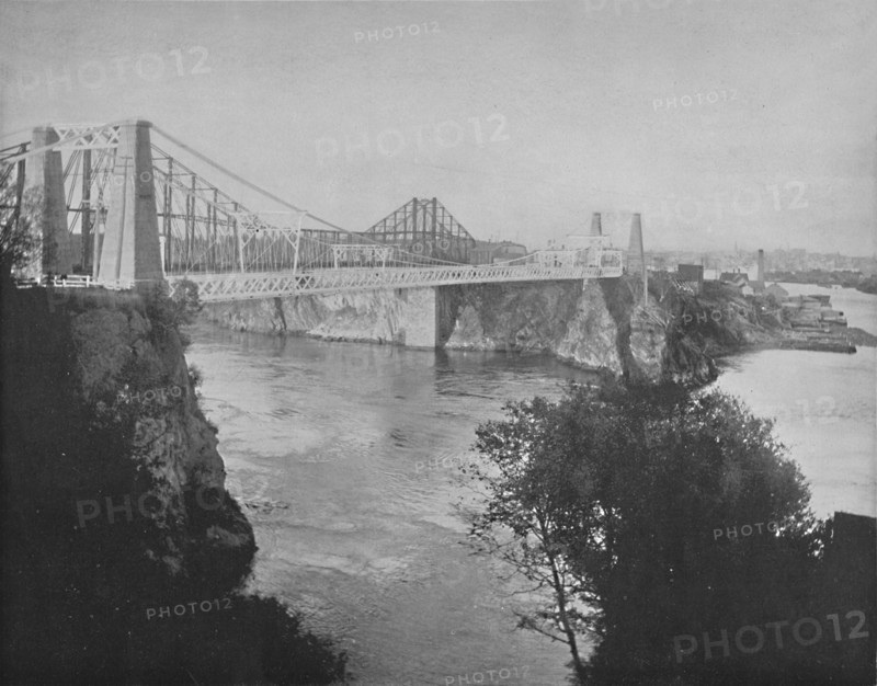 Suspension and Cantilever Bridges, St. John, New Brunswick', c1897.