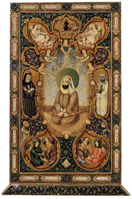Imam Ali (Ali ibn Abi Talib) with his sons Hasan and Husayn, 1871.