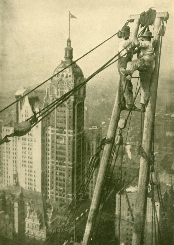 Crane Men at Work on a New York Skyscraper', c1930.