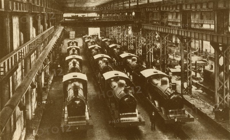 Locomotives Ready for Shipment Overseas', c1930.