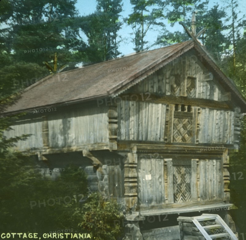 Old cottage, Christiania, (Oslo), Norway, late 19th-early 20th century.