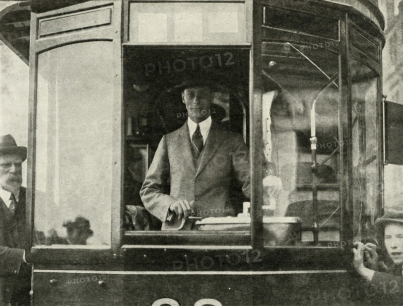 His Majesty Driving A Tram Through The Streets Of Glasgow ..., 1924', 1937.